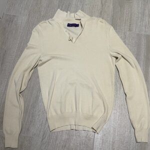 Ralph Lauren purple label Men's Cream polo size small